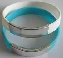 Custom Silicone Bracelets With Metal Plates (500 Minimum)