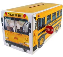 Church School Bus Donation Bank Box  (Pkg of 10)