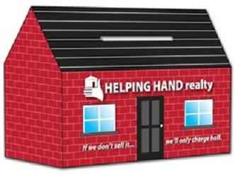 Imprinted Cardboard House Banks 4 Colors