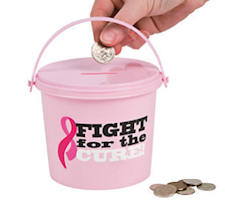 3 Fight For the Cure Breast Cancer Donation Buckets