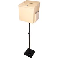 Pedestal Donation Box with Locks & Side Pocket, Suggestion Box