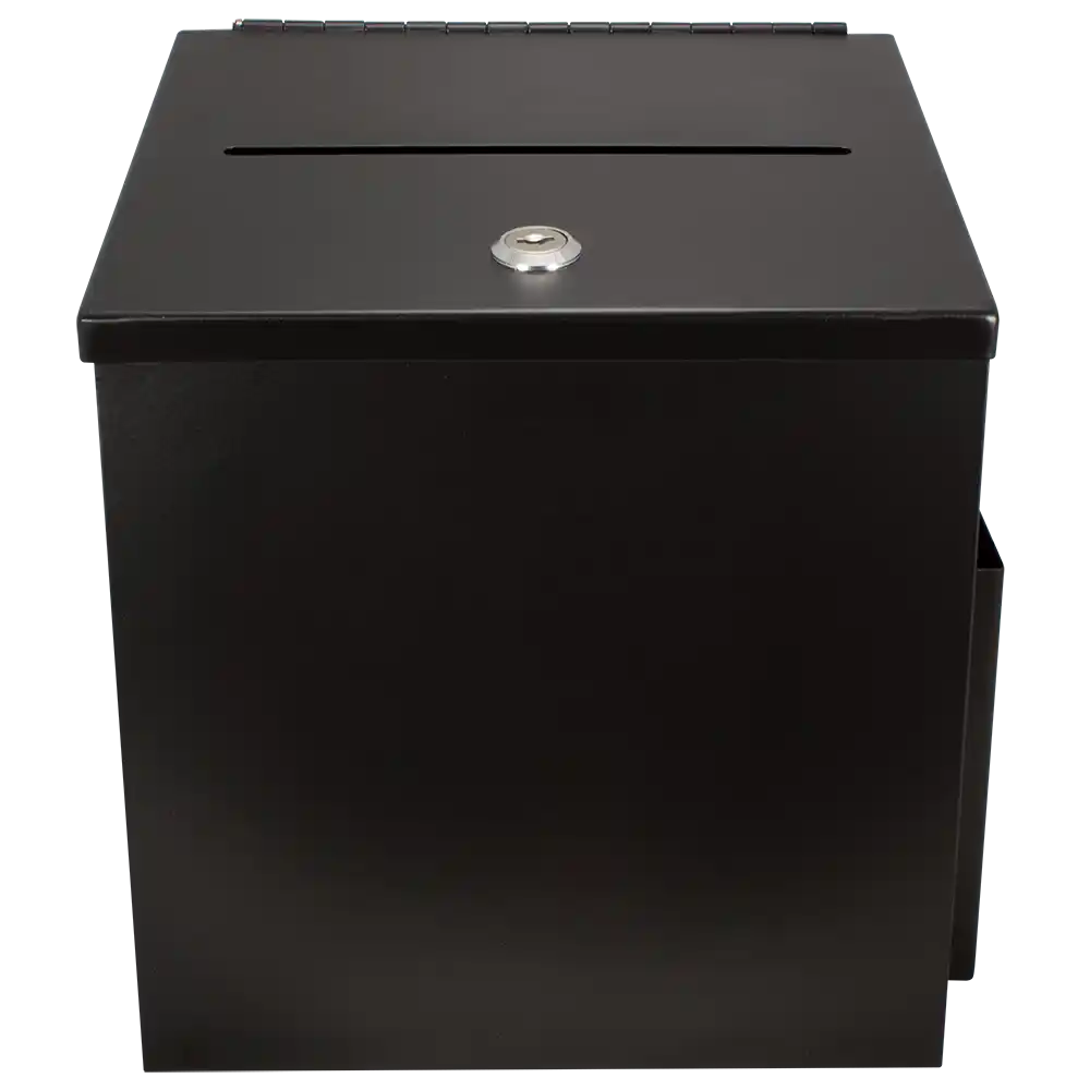 Black Metal Lock Box - Donation Box