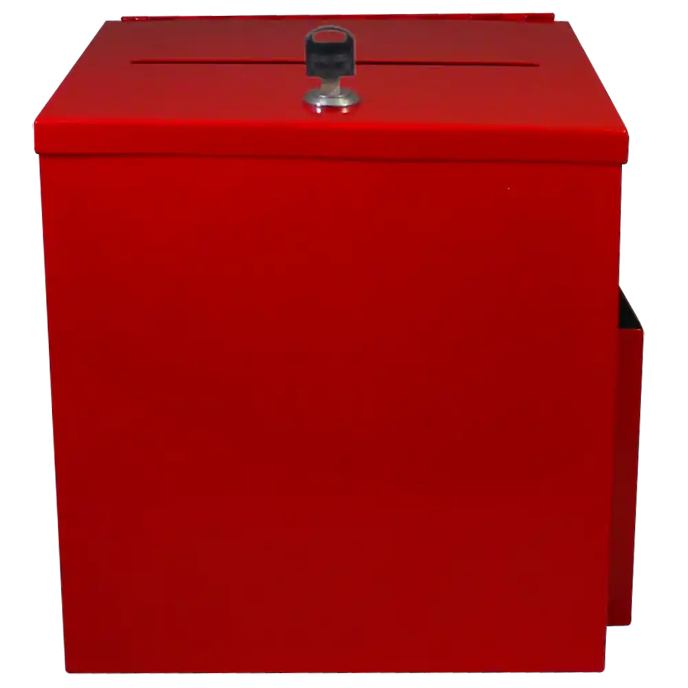 Red Metal Lock Box - Donation Box