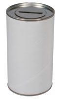 Blank Charity Permanent Top Donation Cans (Case of 75)