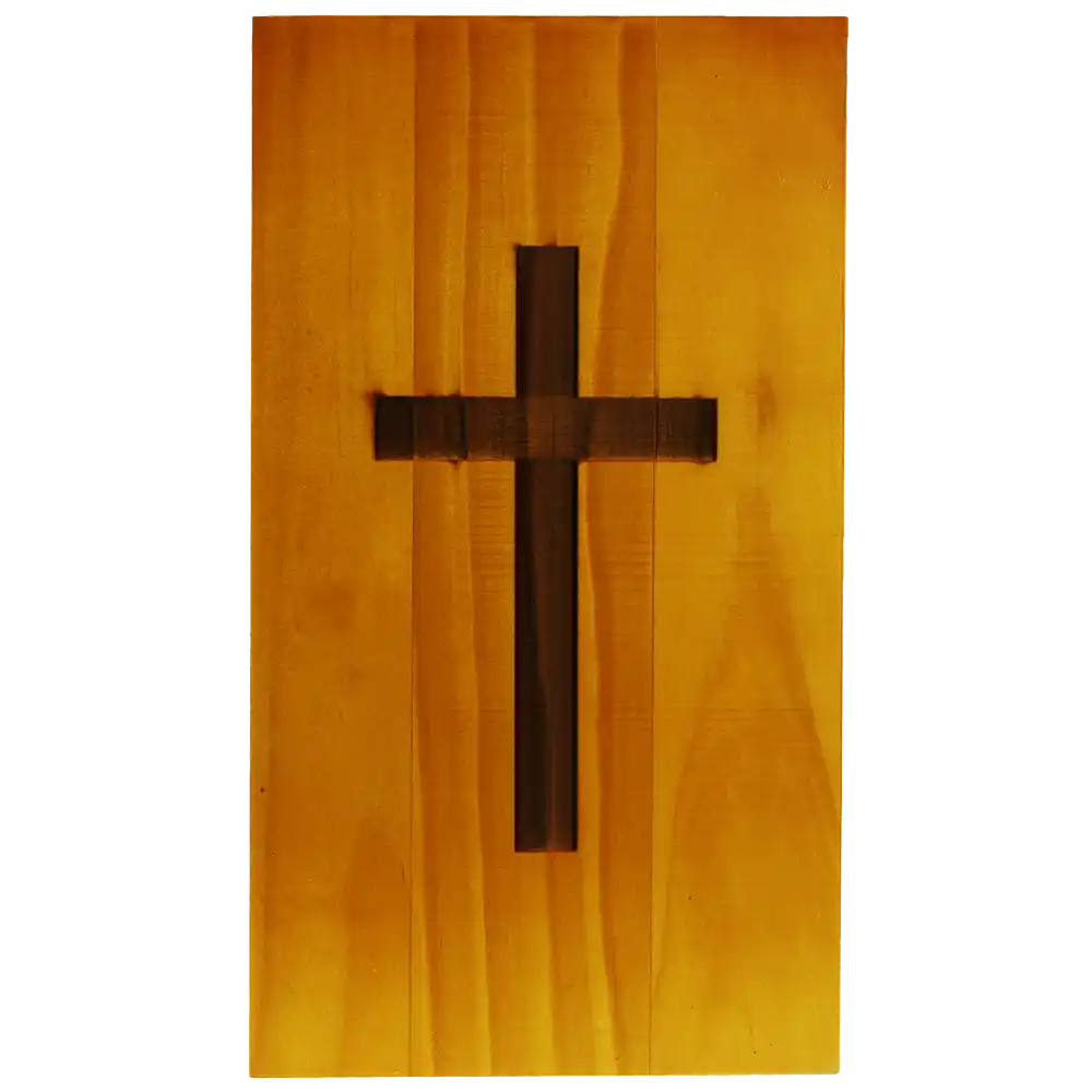 Deluxe Wood Christian Donation Bank Front