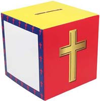 Colorful Cross Bank for Donations (Pkg of 50)