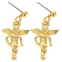 Angel Earrings Gold for Pierced Ears 