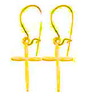 14K Gold Cross Earrings