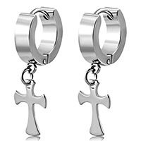 Huggie Cross Earrings Stainless Steel