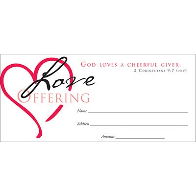 Church Love Offering Envelopes Pkg Of 100