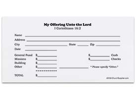 My Offering Unto the Lord Church Offering Envelopes (Pkg of 100)