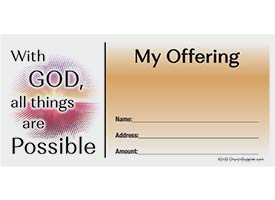 With God All Things Are Possible Offering Env (Pkg of 100)
