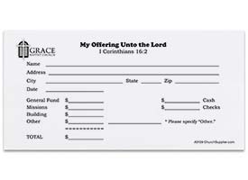 Custom Church Envelopes - Black Ink, Both Side (1000)