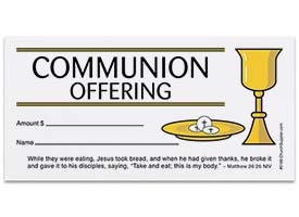 Communion Offering Envelopes for Churches (Pkg of 100)