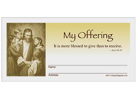 Jesus with Children Church Offering Envelope (Pkg of 200)