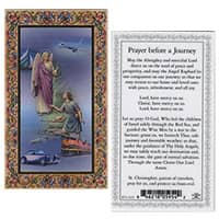 Archangel Raphael & Angel  Before Journey  Holy Card Laminated