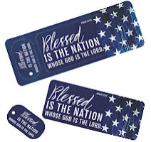 Psalm 33:12 Christian Bookmarks & Key Tags Set (Pack of 6)