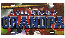 All Star Grandpa License Plate - Gifts for Grandpa