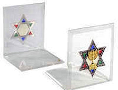 Star of David & Menorah Acrylic Bookends