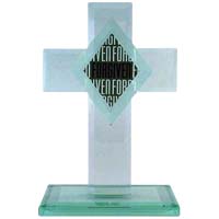 Forgiven Glass Table Cross