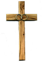 Wedding Wall Cross 7.5 inch Olive Wood 