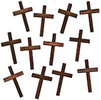 Wood Cross Dark Finish 3 1/4 Inch Tall (Pkg of 12)