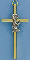 Boy Praying Wall Cross Gold