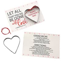 Valentines Day Card with Heart Cookie Cutter & Cookie Recipe