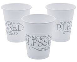 Thankful Blessed Plastic Cups (Pkg of 50)