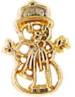 Snowman Pin Gold Outline