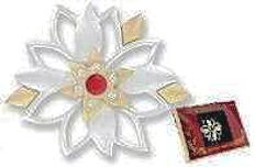 Silver Poinsettia Brooch Pin