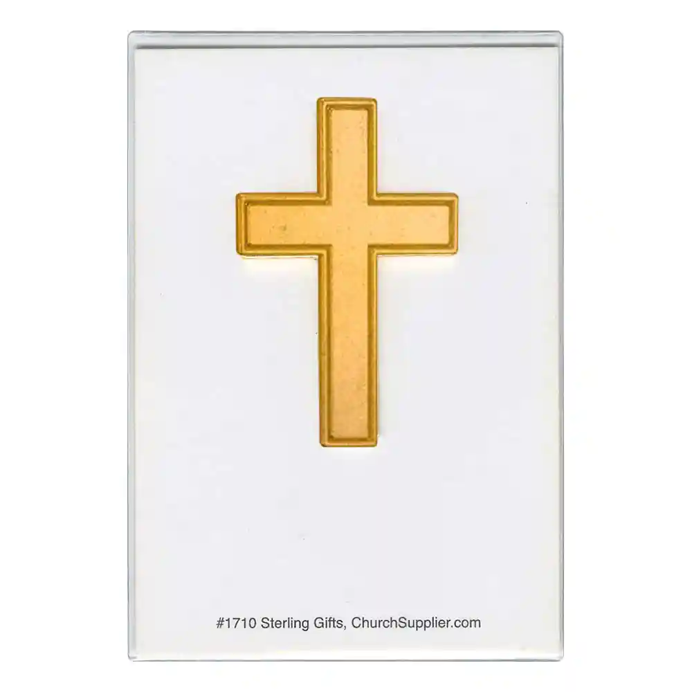 Gold Metal Pocket Cross and Cross in My Pocket Card - Back