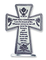 Communion Message Cross Pewter