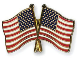 Twin American Flag Pins - USA Flag Pins