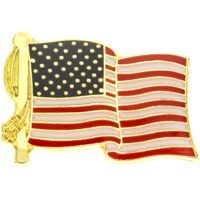 Waving American Flag Pin, USA Flag Pin, Patriotic Pin