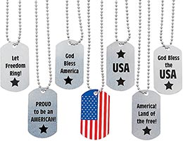 Patriotic American Flag Dog Tags, USA Dog Tags