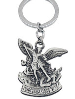  St. Michaels Policeman Key Chain Pewter