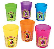 He Lives! Religious Plastic Drink Cups (Pkg of 12)