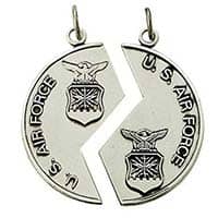 Sterling Silver Air Force Mizpah Medal Necklace