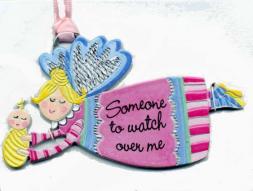 Guardian Angel Baby Medal Colorful Pink