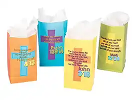 Christian Goodie Bags with Bible Verses (Pkg of 12)