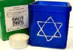 Star of David Yahrzeit Candle, Votive Candle