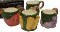 Garden Collection Mugs (Set of 4) Tomato, Carrot Eggplant