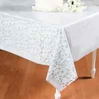 Lace Wedding Table Cloth White Plastic