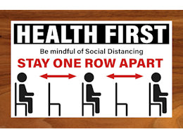 Social Distancing Pew Theater Removable Signs (Pkg of 12)