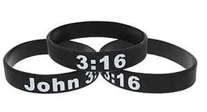 John 3:16 Black Silicone Bracelet