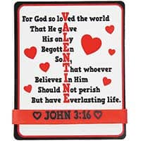 John 3:16 Red Rubber Bracelet Carded (Pack of 24)