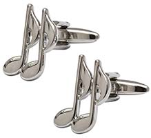 Silver Music Notes Cufflinks 