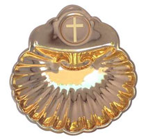 Gold Baptism Shell w/ Cross Metal Heirloom