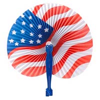 USA Flag Folding Hand Fans (Pack of 12)